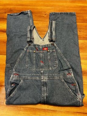 Dickies unisex Dark Blue Relaxed Denim Overalls 30x30